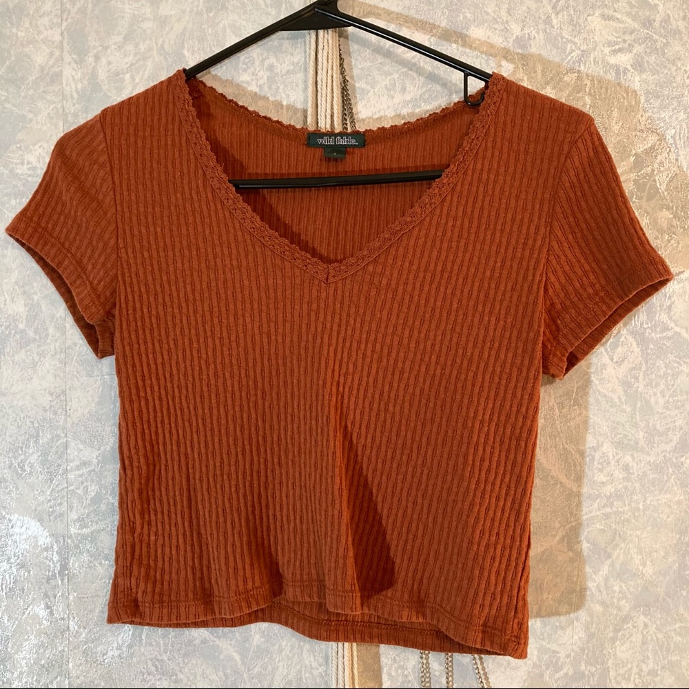 3/$20 Wild Fable Cropped V-Neck Shirt